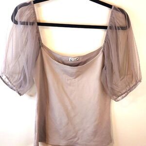 Free People Sheer Sleeve Top